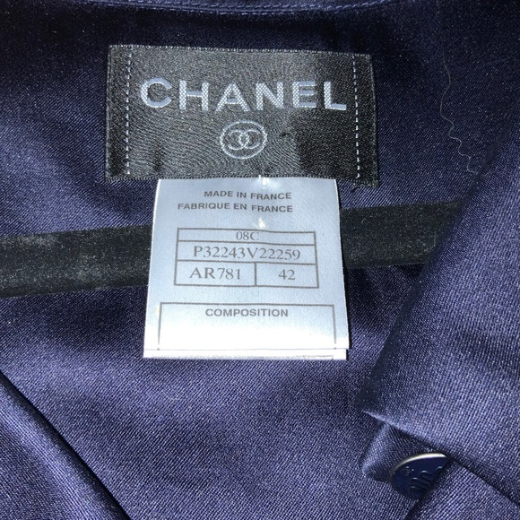 CHANEL navy silk midi vintage dress with belt - Picture 5 of 7